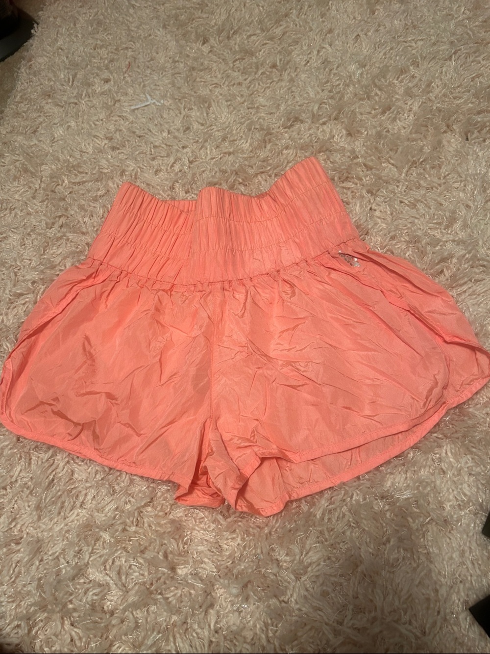 Free People High-Waist Coral Shorts